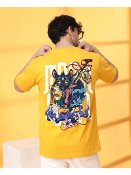 RHINO CULT - Yellow Cotton Printed T-Shirt