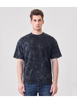 RHINO CULT - Men Grey Cotton Self Design T-Shirt