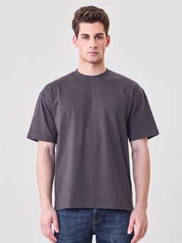 RHINO CULT - Grey Cotton Solid T-Shirt