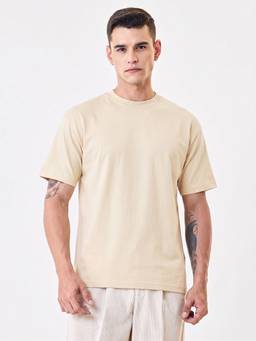 RHINO CULT - Off White Cotton Solid T-Shirt