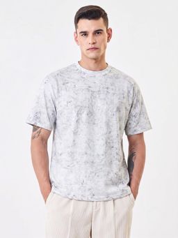 RHINO CULT - Off White Cotton Self Design T-Shirt
