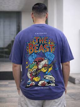 VEIRDO - Purple Beast Future Dusk Plus Size Printed Exclusive T-Shirt