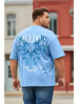 VEIRDO - Blue Freedom Dutch Canal Graphic Printed Plus Size T-shirt