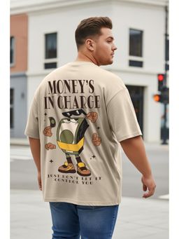 VEIRDO - Money Off White Graphic Printed Plus Size T-shirt