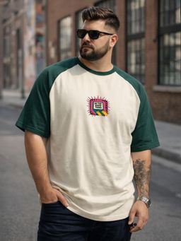 VEIRDO - Green Wrong Thing Swanwhite Plus Size Printed Exclusive T-Shirt