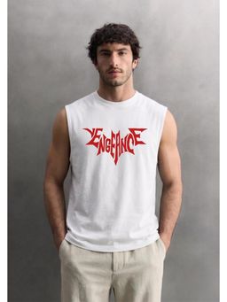 RHINO CULT - Mens White Cotton Printed T-Shirt