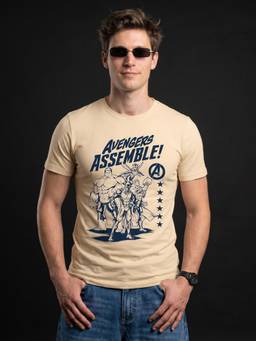 VEIRDO - Avengers Swan Off White Regular Fit Printed T-shirt