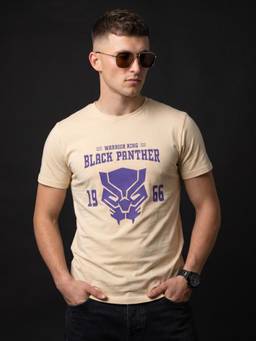 VEIRDO - Black Panther Swanwhite Regular Fit Printed T-shirt