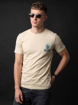 VEIRDO - Hustle Swan Off White Regular Fit Printed T-shirt