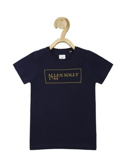 Allen Solly Junior - Boys Navy Regular Fit Graphic Print Crew Neck T-Shirt
