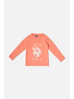 Allen Solly Junior - Girls Peach Graphic Print Casual T-Shirt