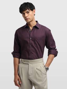 Arrow - Purple Men's Manhattan Slim Fit Ceremony Shirt