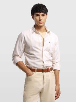 Arrow Sports - Beige Men's Chelsea Slim Fit Aquarelle Drift Shirt