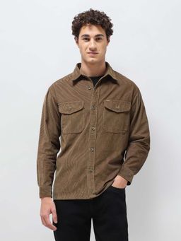 U.S. Polo Assn. Denim Co. - Brown Men's Slim Fit Corduroy Shirt