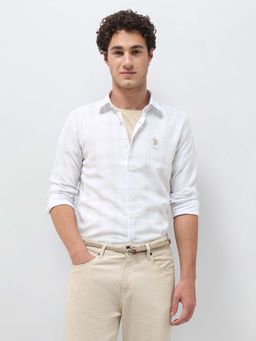 U.S. Polo Assn. Denim Co. - Off White Men's Grid Tattersall Checked Regular Fit Shirt