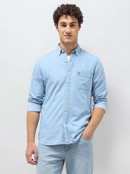 U.S. Polo Assn. Denim Co. - Blue Men's Regular Fit Twill Shirt
