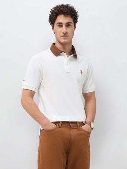 U.S. Polo Assn. Denim Co. - White Men's Solid Regular Fit Polo T-Shirt