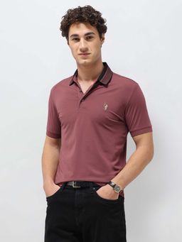 U.S. Polo Assn. Denim Co. - Pink Men's Solid Slim Fit Polo T-Shirt