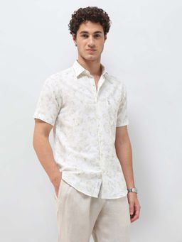 U.S. POLO ASSN. - White Men's Floral Printed Regular Fit Shirt