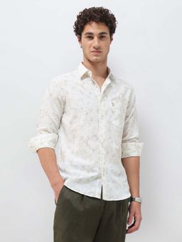 U.S. POLO ASSN. - White Men's Floral Printed Regular Fit Shirt