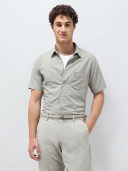 U.S. POLO ASSN. - Grey Men's Regular Fit Seersucker Shirt