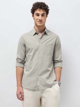 U.S. POLO ASSN. - Grey Men's Regular Fit Seersucker Shirt