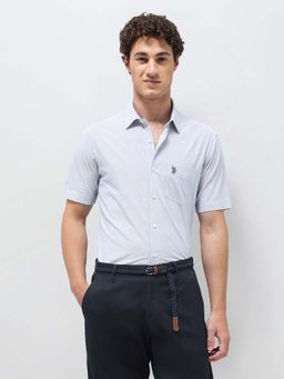 U.S. POLO ASSN. - Blue Men's Pinstriped Seersucker Shirt