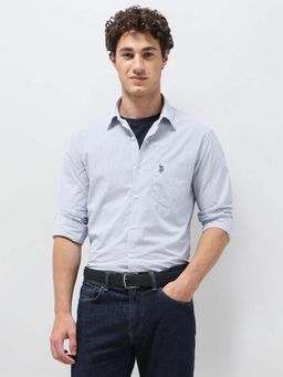 U.S. POLO ASSN. - Blue Men's Pinstriped Seersucker Shirt