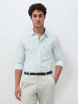 U.S. POLO ASSN. - Green Men's Pinstriped Seersucker Shirt