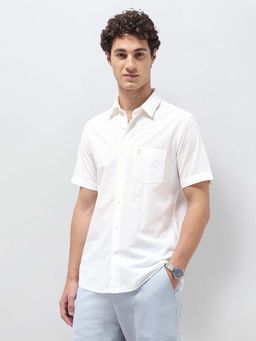 U.S. POLO ASSN. - White Men's Pinstriped Seersucker Shirt