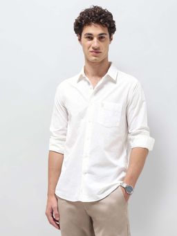 U.S. POLO ASSN. - White Men's Pinstriped Seersucker Shirt
