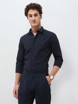 U.S. POLO ASSN. - Blue Men's Solid Tailored Fit Shirt