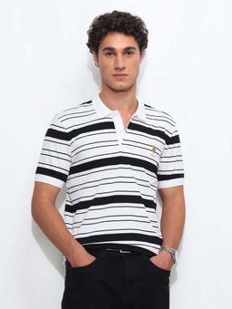 U.S. POLO ASSN. - Black Men's Horizontal Striped Regular Fit T-Shirt