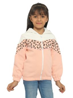 Nautinati - Girls Peach Printed Polyester Hoodie
