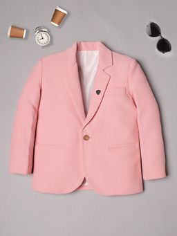 RIDOKIDZ - Boys Full Sleeves Solid Pink Blazer