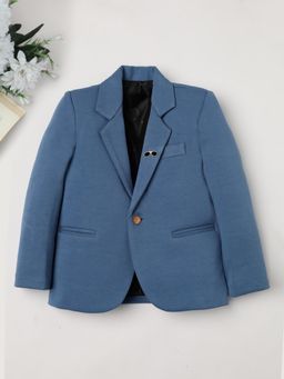 RIDOKIDZ - Boys Full Sleeves Solid Blue Blazer