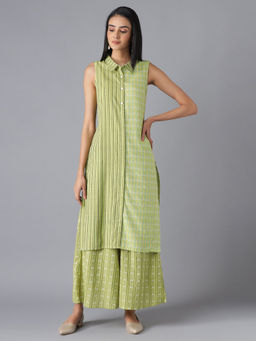 Aurelia - Green Kurta With Culottes (Set of 2)