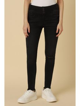 Allen Solly - Women Black Ankle Skinny Fit Dark Wash Jeans