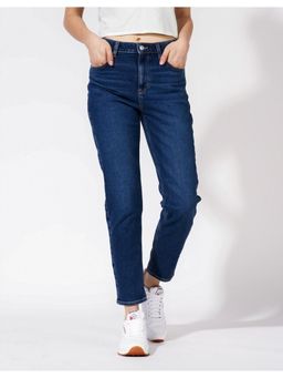 American Eagle - Women Blue Stretch Mom Jean