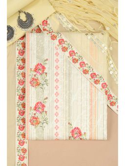 Soch - Women Beige Embroidered Dress Material (Set of 3)