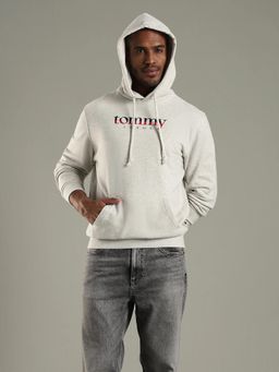 Tommy Hilfiger - Men Grey Logo Regular Fit Cotton Sweatshirt