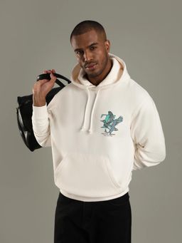 Tommy Hilfiger - Men Off White Graphic Relaxed Fit Cotton Sweatshirt