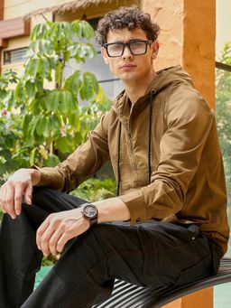 Campus Sutra - Men Olive Brown Utility-Hike Jacket