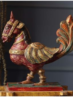 Revive Home - Multicolour Wooden Whisper - Birds Hand-Painted With Yali Faces
