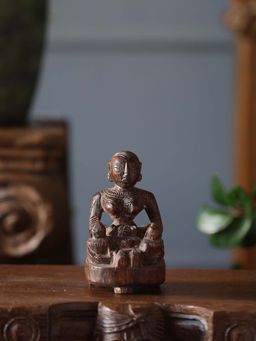 Revive Home - Brown Wooden Whisper - Wooden Antique Sculpture In Teak