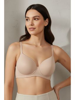 Zivame - Glitter Straps Radiance Smooth Padded T-Shirt Bra - Nude