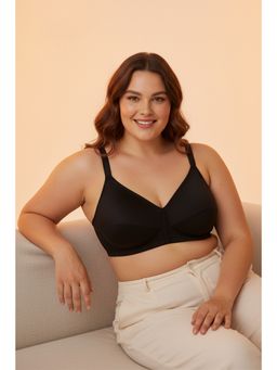 Zivame - Essentials Side Smoothening Laminated Cup Wirefree Minimizer Bra - Black