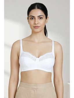 Zivame - Basics Double Layered Non Wired 3/4th Coverage Bra - Snow White