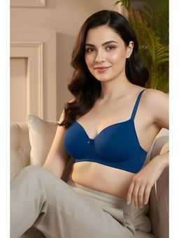 Zivame - Padded Non Wired 3/4th Coverage T-Shirt Bra- Navy Peony