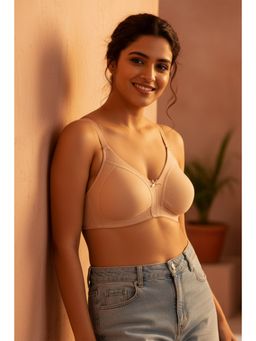 Zivame - Rosaline Essentials Double Layered Non Wired 3/4th Coverage Bra-Roebuck - Nude